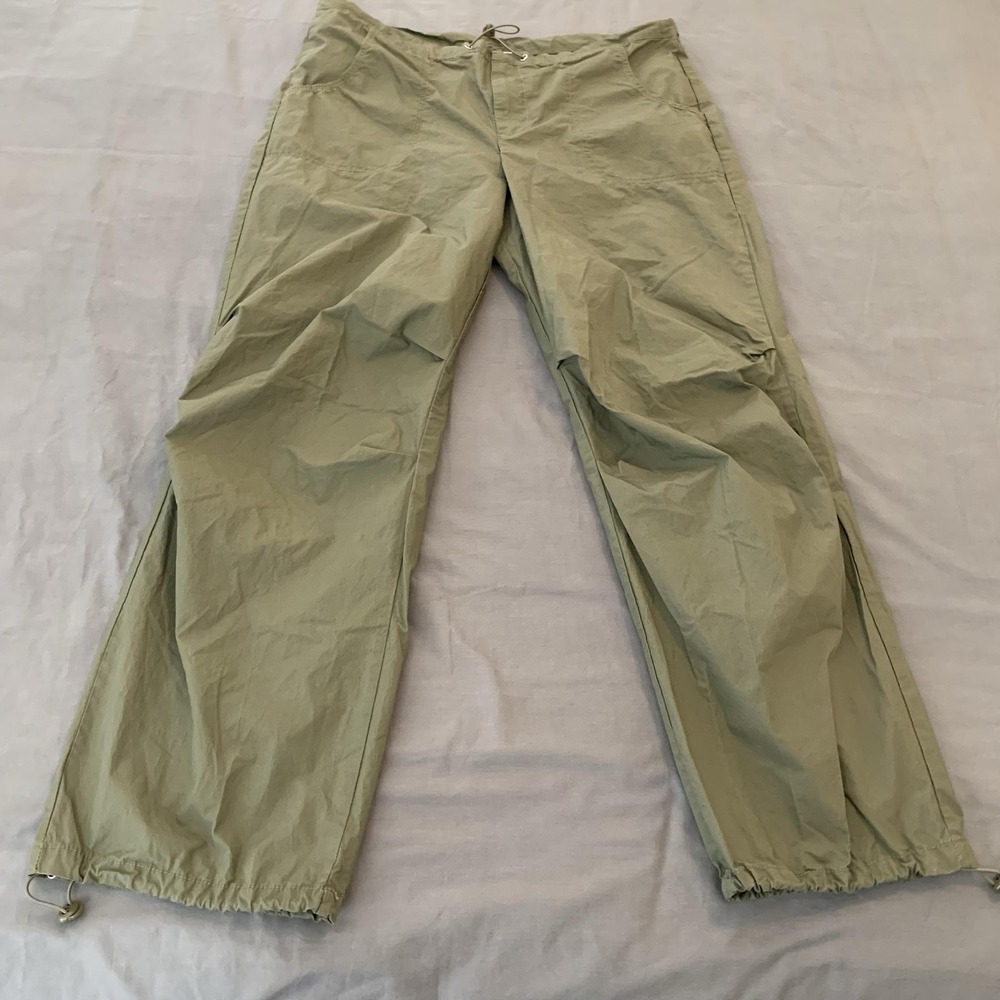 Cotton On Pants Womens 6 Green Lightweight Cotton Twill Drawstring Jogger Casual